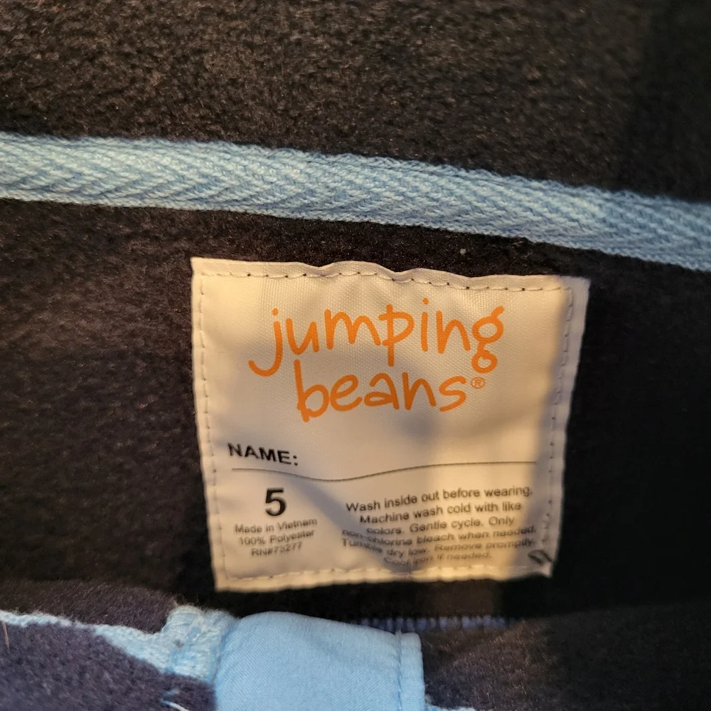 Jumping Beans Blue Fleece Jacket Boy Size 5 Zip Up Warm Lightweight Outdoor